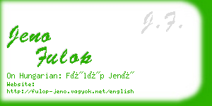 jeno fulop business card